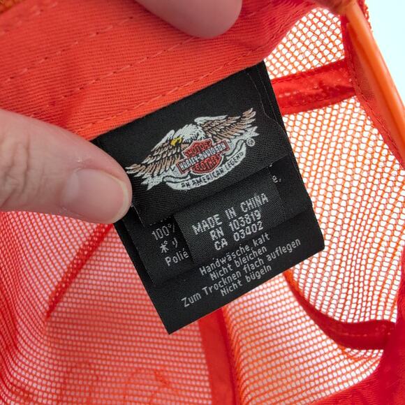 Y2K Harley-Davidson Trucker Hat Snapback Mesh - Rhinestone Sequin Edgy 2000s - Picture 8 of 9